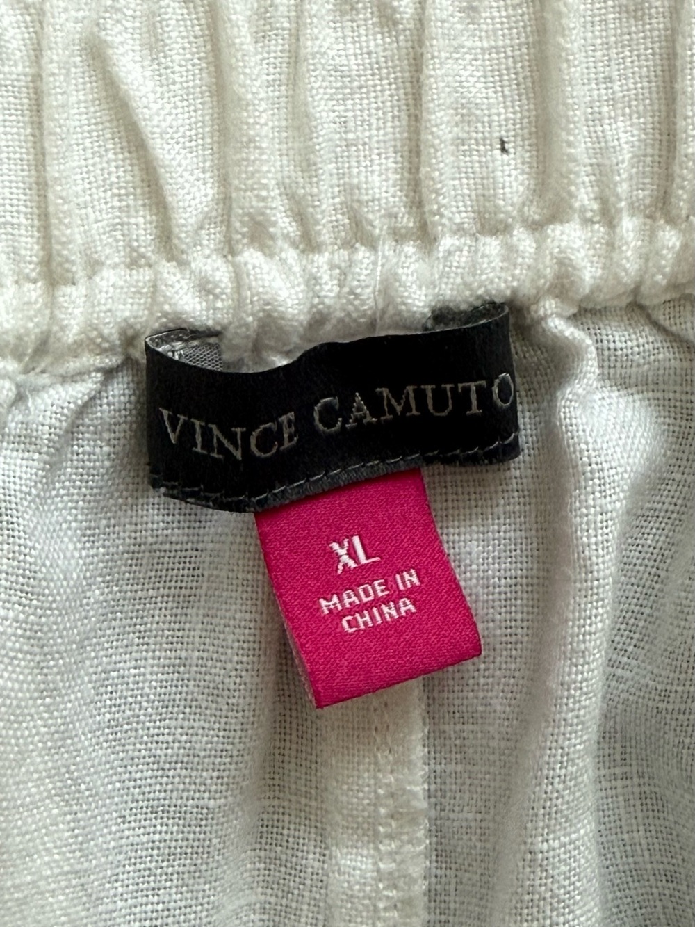 Vince Camuto Linen Wide-Leg Pants White XL Pull On Drawstring Lagenlook Boho - Picture 11 of 12